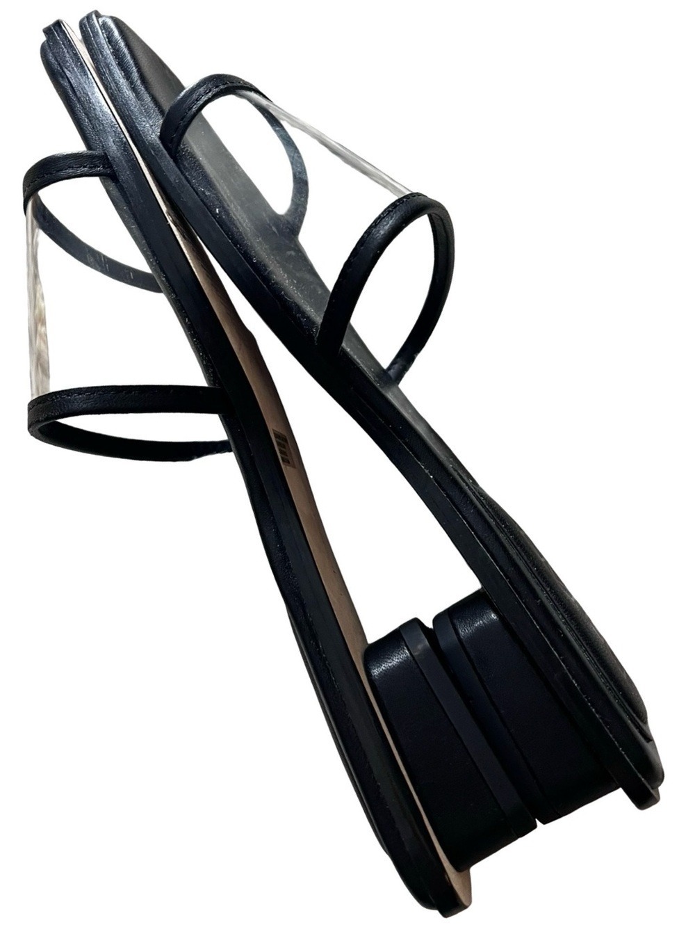 NWOB $99 Deltan Emmett Vinyl Slide Sandals Black Size 8M